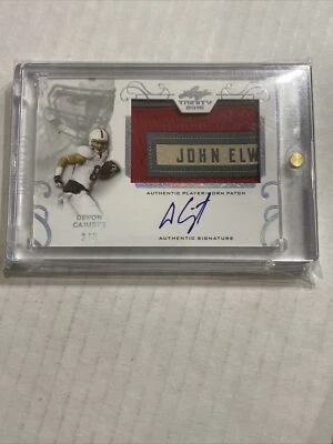 2016 Leaf Trinity Devon Cajuste LAUNDRY TAG PATCH “JOHN ELWAY” /5 STANFORD! - Image 1 of 4