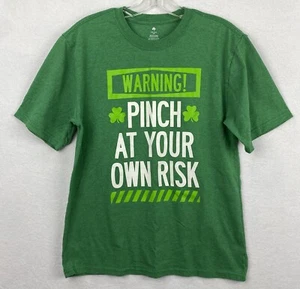 Shamrock Brand Warning Pinch At Your Own Risk Yth XXL 18 Green T-Shirt St Pats - Picture 1 of 6