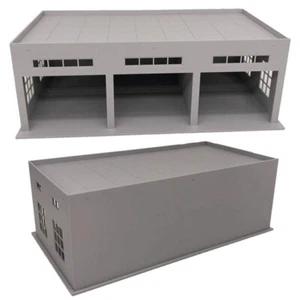 1:64 S Scale Miniatures 3-stall Large Garage Kits Locomotive For Trucks /cars US - Picture 1 of 4