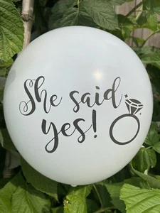 She Said Yes Custom Balloons - 12 Inch- (Set of 10) - Picture 1 of 2