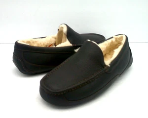 UGG ASCOT MEN SLIPPER LEATHER DARK SPICE WIDE US 10 3E /UK 9 /EU 43 - Picture 1 of 5