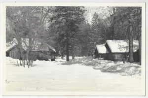 1950 Idyllwild, California REAL PHOTO Residential Homes in Winter, Riverside Co. - Imagen 1 de 2