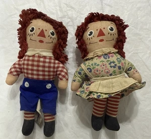 Vintage Knickerbocker 7 " inch  Raggedy Ann And Andy Small Dolls Collectible - Picture 1 of 18