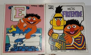 Vintage Playskool 1979 Sesame Street Bert And Ernie Wooden Puzzles - Picture 1 of 6