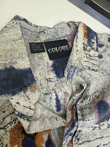 Colore Italia 100% Silk Men’s Long Sleeve Shirt Size L - Picture 1 of 4