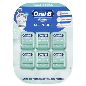 Oral-B Glide Mint All-in-One Dental Floss, 48 Yards Each (Pack of 6) - Picture 1 of 6