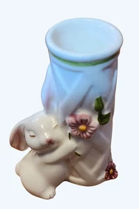 Jarrón de colección Avon Bunny Bud cerámica 3,5" de alto diseño de resorte sin usar en caja original - Imagen 1 de 6