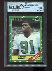 Reggie White Rookie 1986 Topps #275 RC Card NFL Philadelphia Eagles GEM MINT 10 - Picture 1 of 2