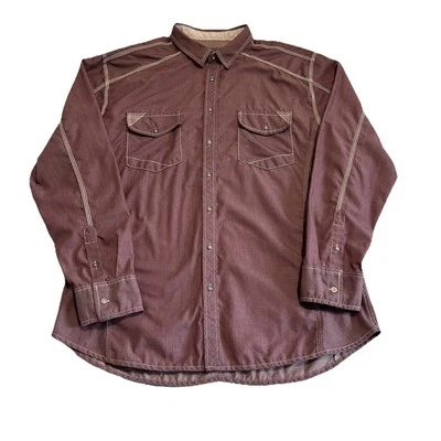 Camisa BKE Para Hombre Abotonada Granate Talla XXL Calce Atlético Manga Larga Estilo 82469 Foto 1 de 4