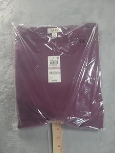 Style & Co. Plus Womens Winestone Ruffled Trim Scoop Neck Sweater Top Plus 1X - Picture 1 of 6
