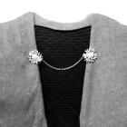 Sweater Neck Chain Clips Bead Scarf / Dress / Blouse / Suit Clasp Silver Tone