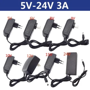 DC 5V 6V 8V 9V 10V 12V 15V Universal Power Charger 3A Supply Adapter CCTV Camera - Picture 1 of 15