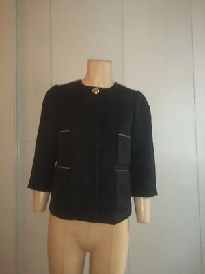 Auténtico Louis Vuitton Uniforme Blazer Sastre Negro Mangas 3/4 Talla 36/pequeño Foto 1 de 4