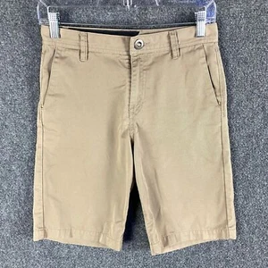 Volcom Shorts Boys 14Y 27 Waist Beige Casual Slash Pockets Polyester Blend - Picture 1 of 8