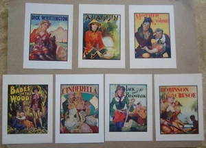 Lot of 7 Original Old Vintage 1930's - Pantomime Theatre - MINI POSTERS - 5"x7" - Picture 1 of 3