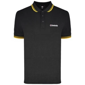 Camisa Polo Lambretta Para Hombres Negra/Dorada Informal Clásica Doble Punta MOD SKA - Imagen 1 de 5