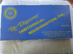 Vintage Re-Discover Historical Washington Pa Real Estate Game Rotary Intern 1984 - Picture 1 of 23