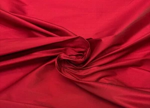 DUPIONI SOLID WINE RED 100% NATURAL SILK MULTIPURPOSE FABRIC BY YARD 54"W - Picture 1 of 4