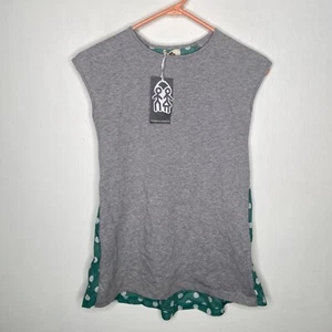 Dreamers Collection Top Girls Size 12 Polka Dot Back Solid Gray Short Sleeve - Picture 1 of 4