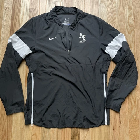Men's Nike Air Force Falcons Ice Hockey Team Issued Gray Windbreaker Jacket Sz M Cover