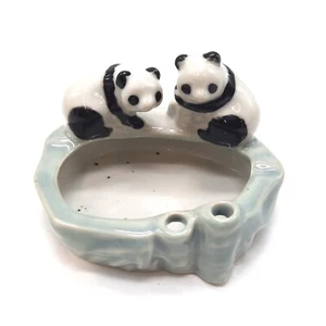 Vintage Keramik Panda Bambus Aschenbecher Übertopf Schmuckschale süß asiatisch China Japan - Bild 1 von 9