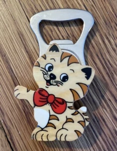 Vintage Bartolucci Italy Wooden Hand Carved Kitten Bottle Opener RARE ITEM - Picture 1 of 6