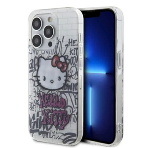 Coque en TPU graffiti Kitty sur des briques pour iPhone 15 Pro - Blanc - Imagen 1 de 4