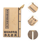  3 Pcs Vintage Book Keychain Buddhist Sanskrit Brass Pendant