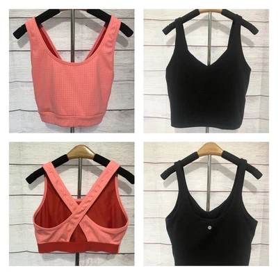 Lote 2 Sujetadores Deportivos Avia M 8-10, Rosa Rojo Espalda Corredora, Negro Estante Sujetador Recortado Usado en Excelente Condición Foto 1 de 4