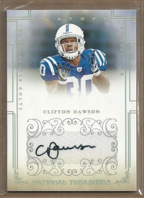 2007 Playoff National Treasures Signature Gold #179 Clifton Dawson Auto /49 FB - Image 1 of 2
