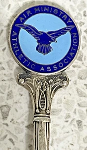 WHD BIRMINGHAM SILVER TEASPOON ENAMEL CREST AIR MINISTRY ATHLETIC ASSOCIATION - Picture 1 of 8