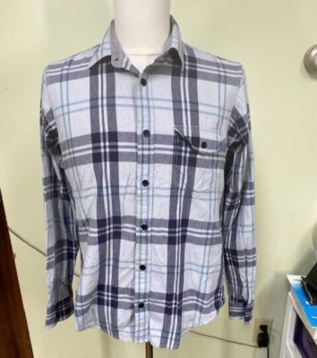 Elwood Shirt Men's Size M Blue Plaid Button-Up Long Sleeve Collar Buttons Casual - Image 1 of 4