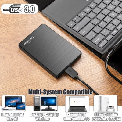 2TB 1TB Externe Festplatte Tragbar USB 3.0 Festplattenspeicher PC Mac Laptop TVs - Bild 1 von 4
