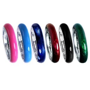 *6-PAK* #1_SAVE_MULTI-COMBO__ ENAMEL BAND RING_SZ-9 ___925 STERLING SILVER NF - Picture 1 of 8