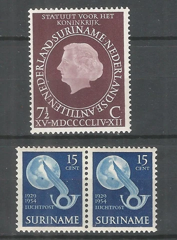 Surinam 1954 mint stamps MNH (**) Cover