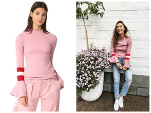 Suéter Maggie Marilyn Stronger Than You Know Rosa Rayas Acampanadas Manga Campana S  - Imagen 1 de 10