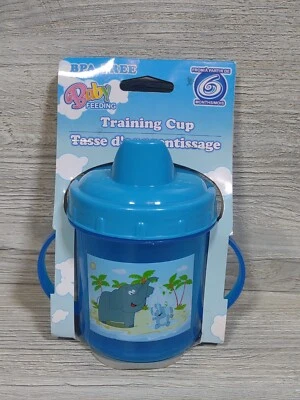 Чашка для обучения кормлению детей слонов без бисфенола А 8 унций 6 месяцев синяя  - Изображение 1 из 4