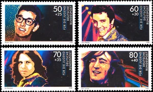 BRD FRG #Mi1360-Mi1363 MNH 1988 Youth Idols Rock Pop Music [B666-B669] - Picture 1 of 1