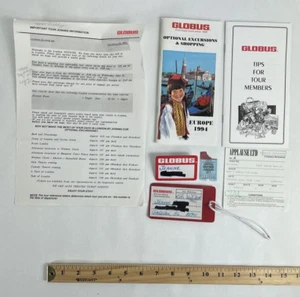Vintage 1994 Globus London Welcome Guide Brochure Name Tags Europe Lot - Picture 1 of 14