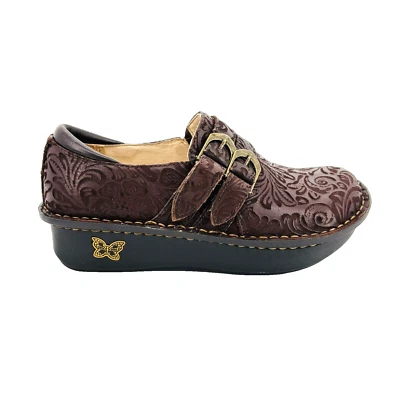 Zapatos Profesionales Mujer 5-5.5 35 Alegria Alli Cuero Marrón Paisley Repujado Foto 1 de 4