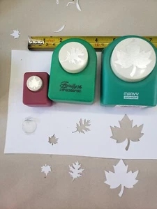 3 paper punches leaves big & small maple, oak (lot 4) - Picture 1 of 3