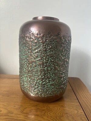 Aluminium Metall Vase rustikaler Look Wohndeko Geschenk Weihnachten Indoor - Bild 1 von 4
