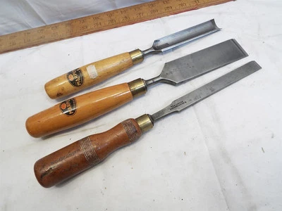 3 Marples Wood Chisels Gouge Firmer Carving Woodworking Tools 1-1/2" - Image 1 of 4