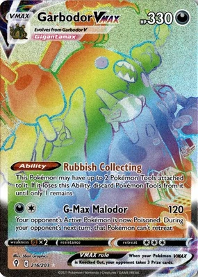 Garbodor VMAX (Secret) Secret Rare SWSH07: Evolving Skies 216/203 NM - Image 1 of 2