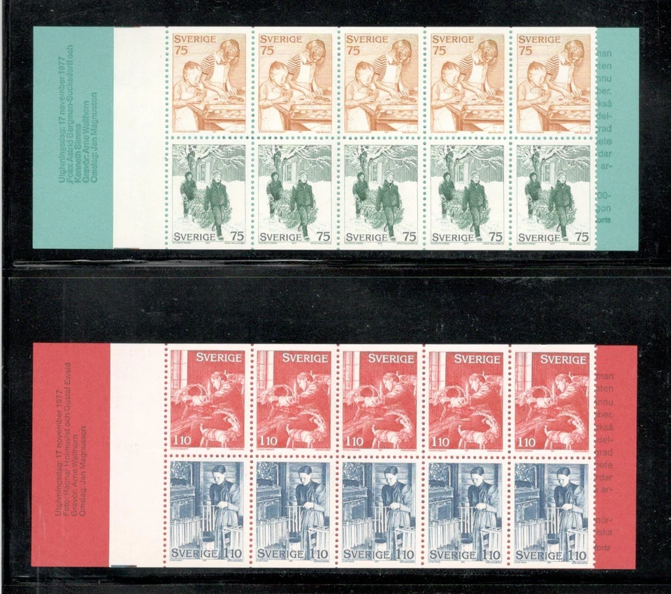SWEDEN - CHRISTMAS - SET 2 BOOKLETS - #1228A, 1230A - MNH - YR 1977 - Image 1 of 1