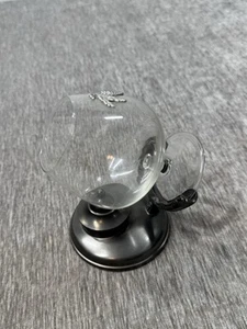 Cristalería vintage de vidrio calentador de brandy de estaño con vela a juego coñac - Imagen 1 de 11