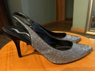 Zapatos de salón Nina para mujer de fiesta/boda negros brillantes talla: 41M Foto 1 de 4