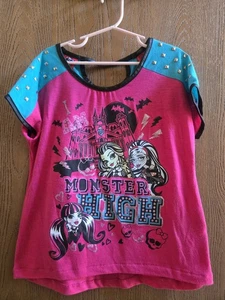 GUC Size M 7/8 Monster High glitter pink blue shirt Draculaura Frankie Ghoulia - Picture 1 of 5