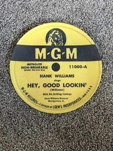 Sammlerstück Plastikplatte Hank Williams, Hey Good Lookin’ MGM Record - Bild 1 von 5