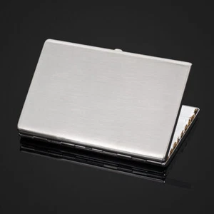 Stainless Metal Steel Ultra-thin Cigarette Case for 100's CigarettesHolder Box - Picture 1 of 10